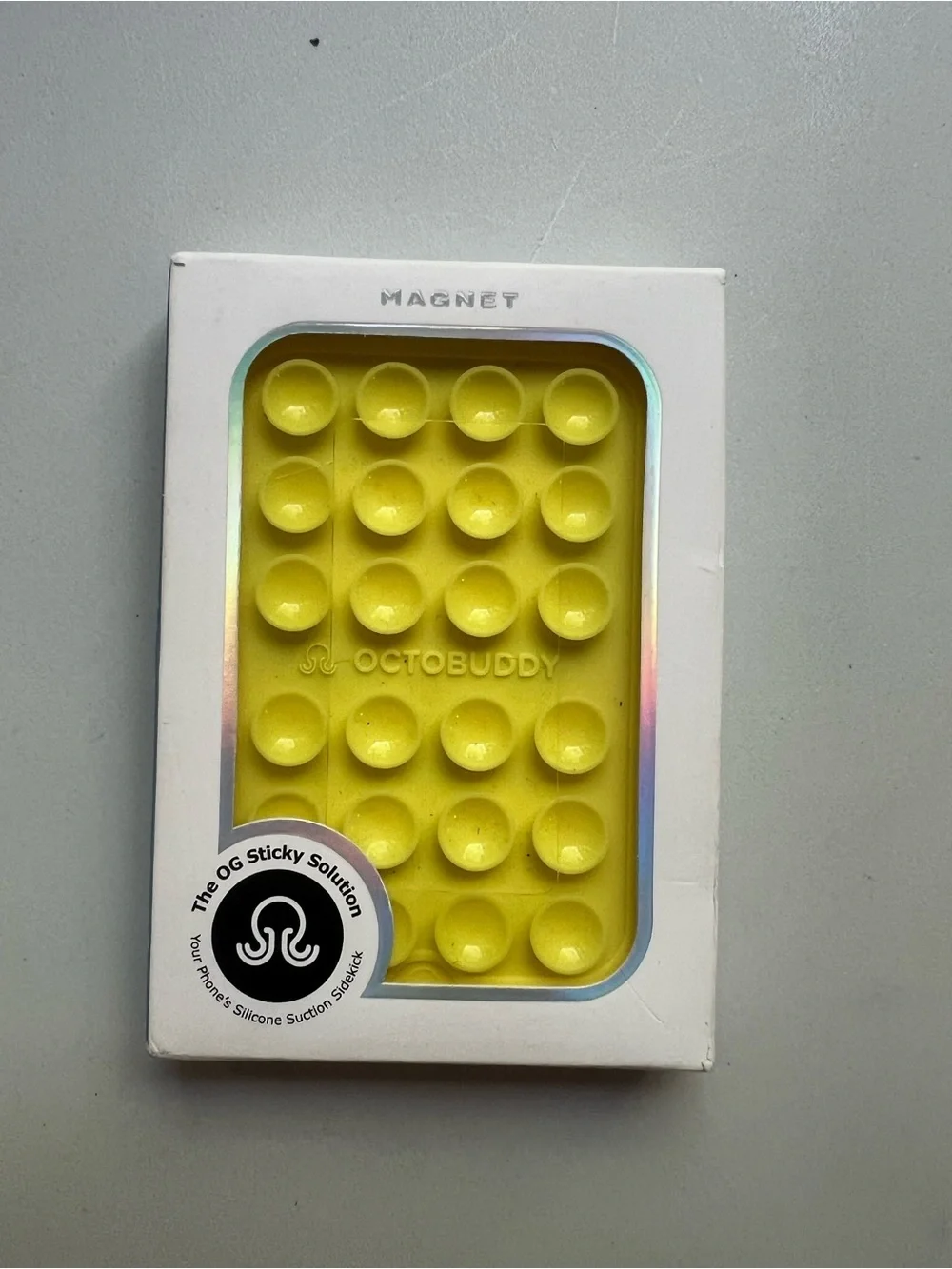 Octobuddy Silicone Suction Cup Phone Case Mount Magnet - Canary Yellow